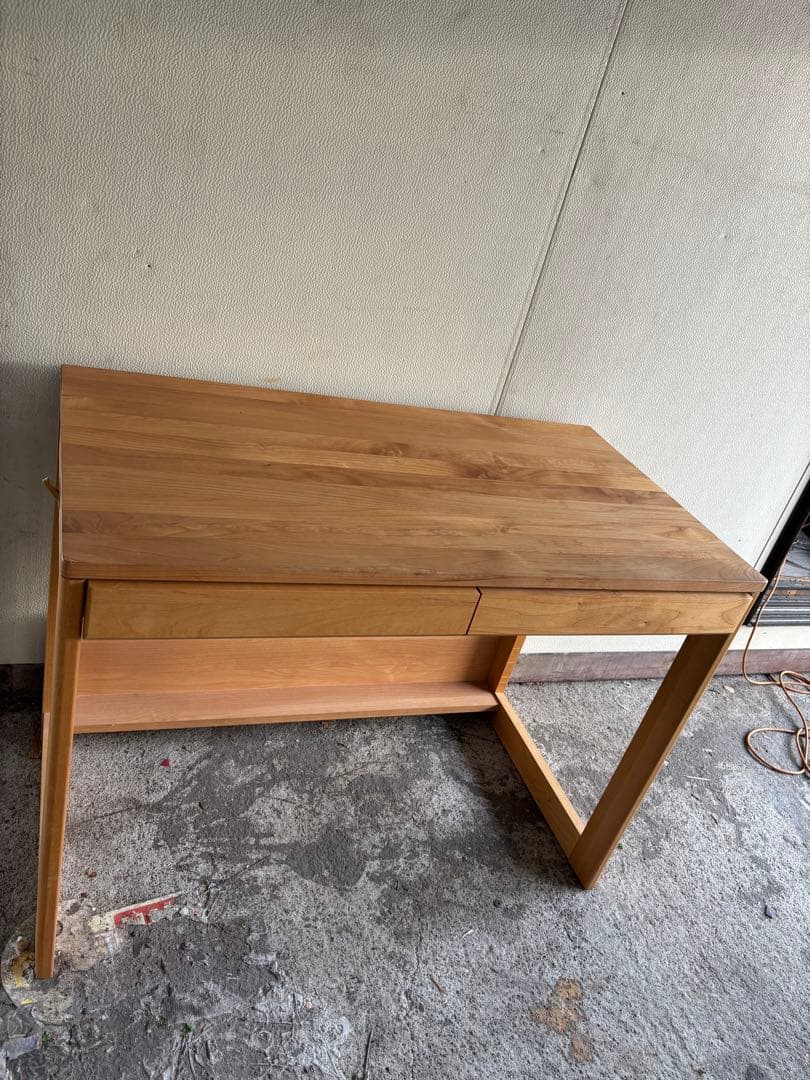 木製デスク 引き出し付き シンプル　学習机　美品