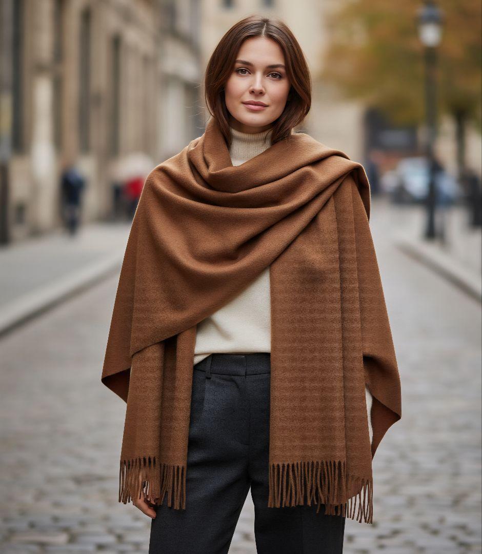 90S ほぼ未使用 ファリエロサルティカシミヤ100% 大判ストール マフラー