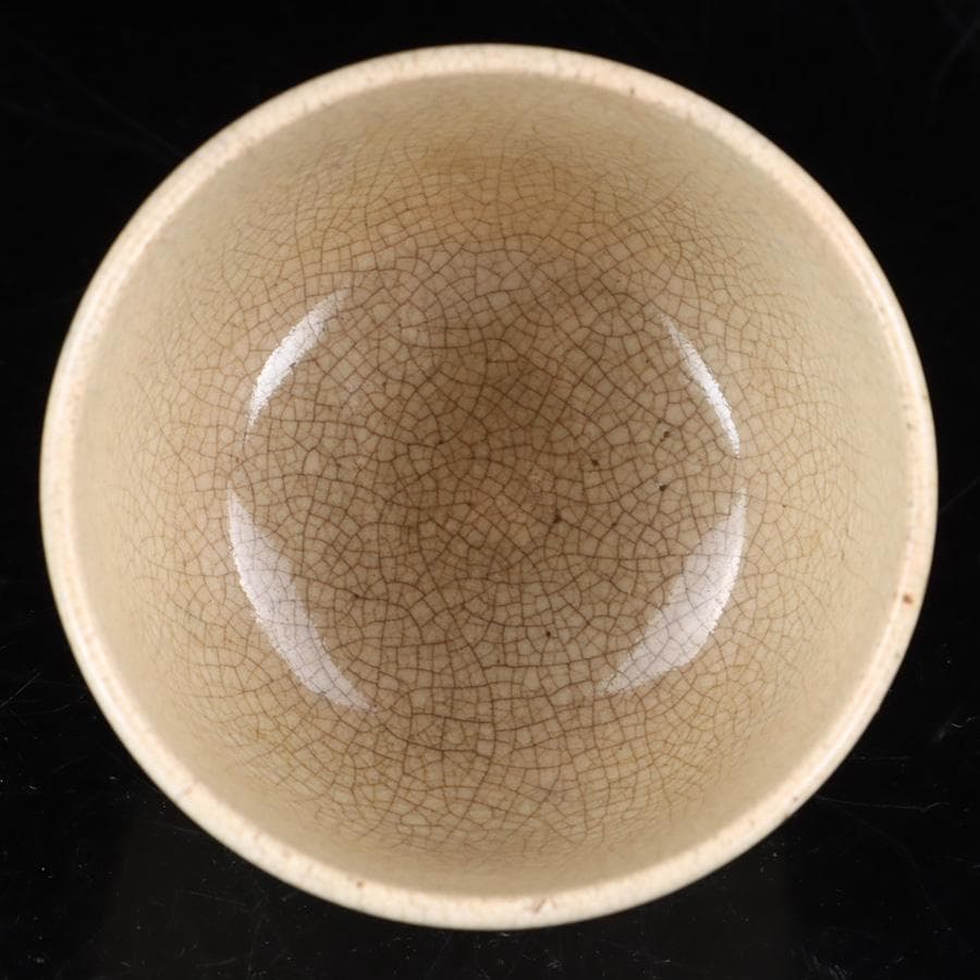 Y2389-4 茶道具 御深井茶碗 時代物 合わせ箱付き　お