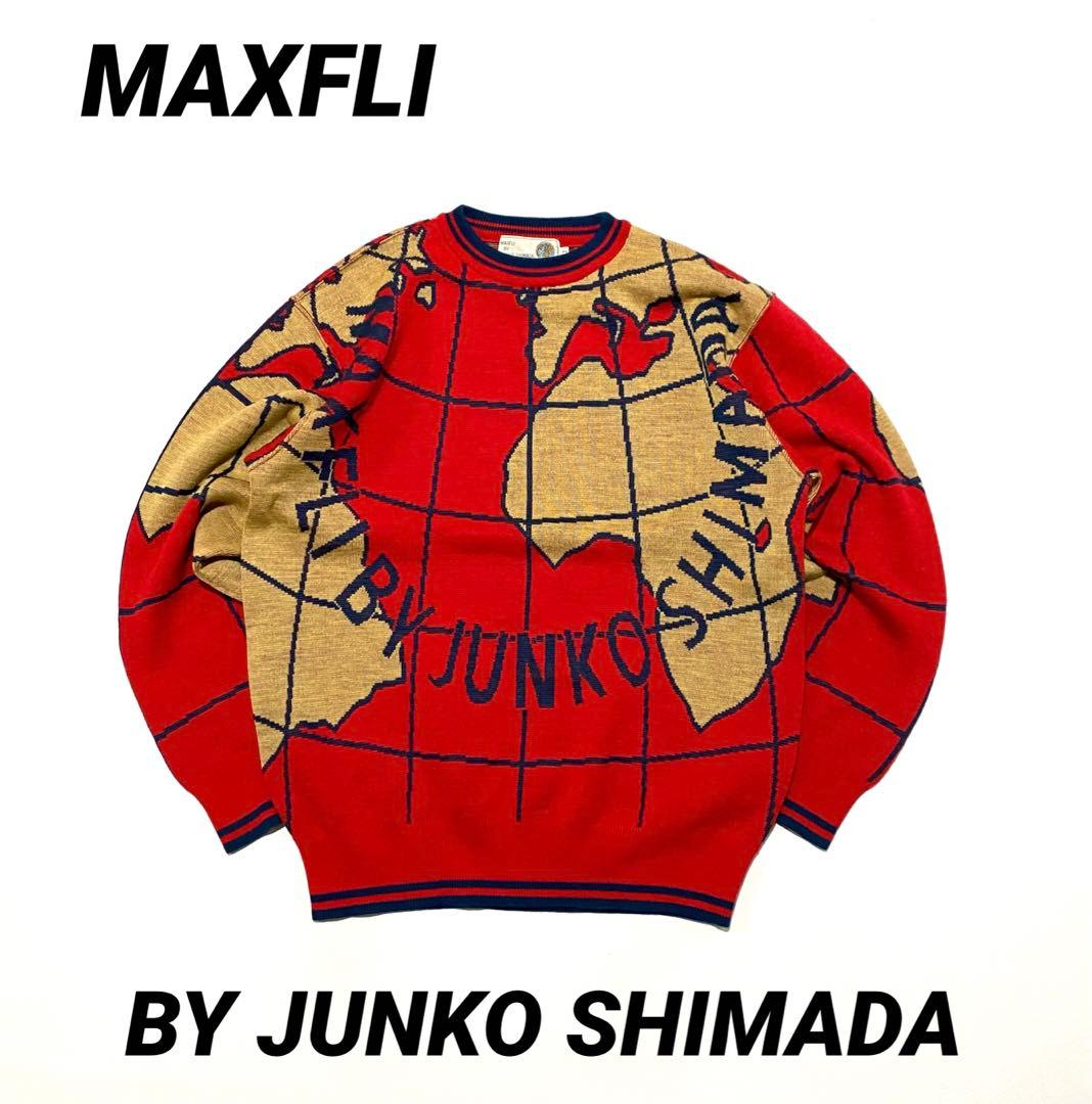 MAXFLI ジュンコ・シマダ マップ柄 ウールニット 日本製 当時物