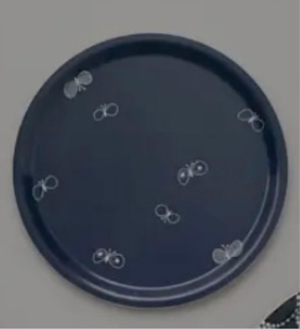 【ミナペルホネン/新品】トレイ Round type choucho navy