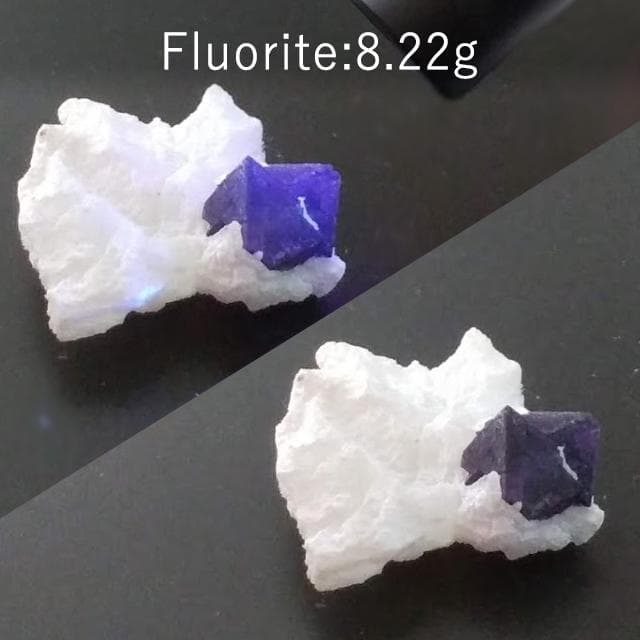 8.22g　砂糖菓子フローライト　母岩付き　鉱物標本　フローライト