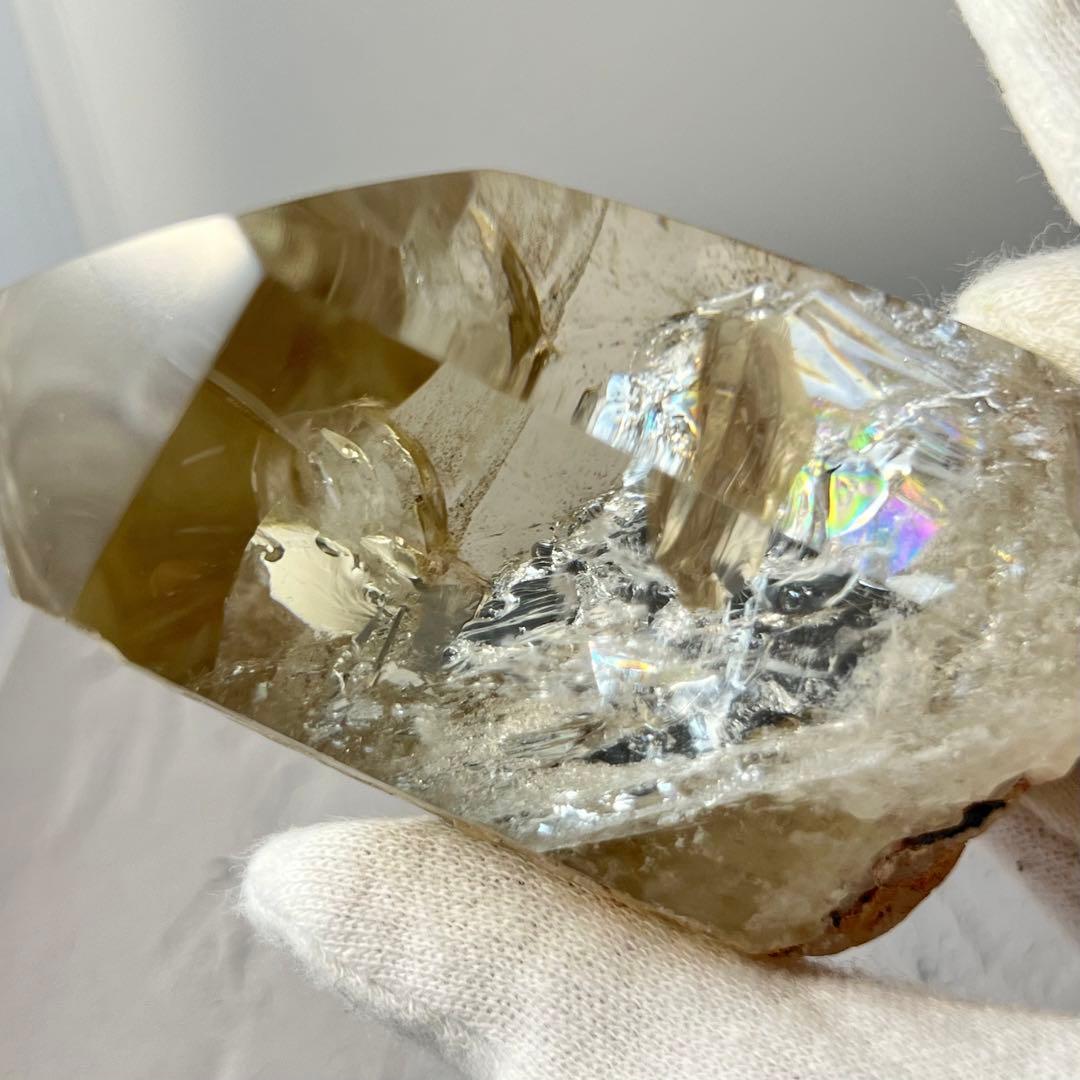 天然石 秘蔵品 美品 スモーキークォーツポイント ハーフポリッシュ