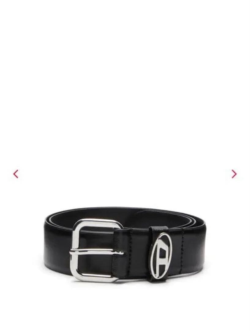 DIESEL ブラックロゴレザーベルト　80