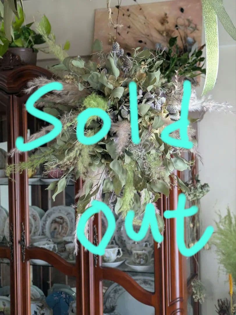 涼しげな紫陽花★フライングボール★ドライフラワー 吊り下げ式