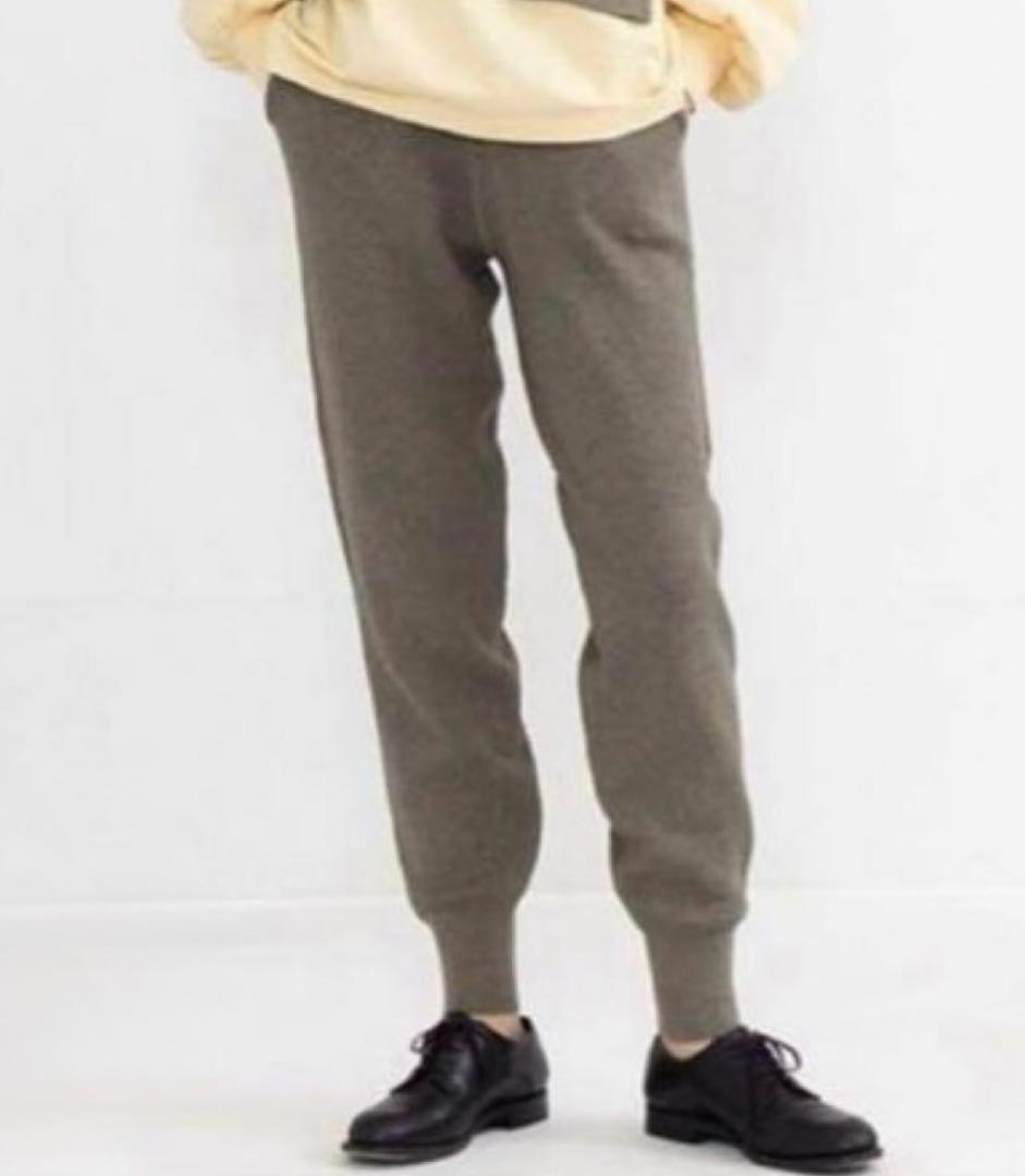 HYKE ハイク KNIT THERMAL TRACK PANTS カーキ 4