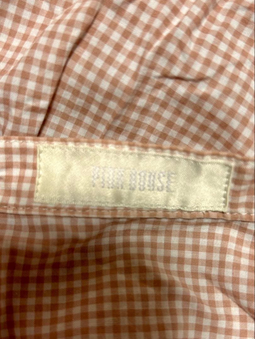 ピンクハウス チェック 綿フリルロングスカート