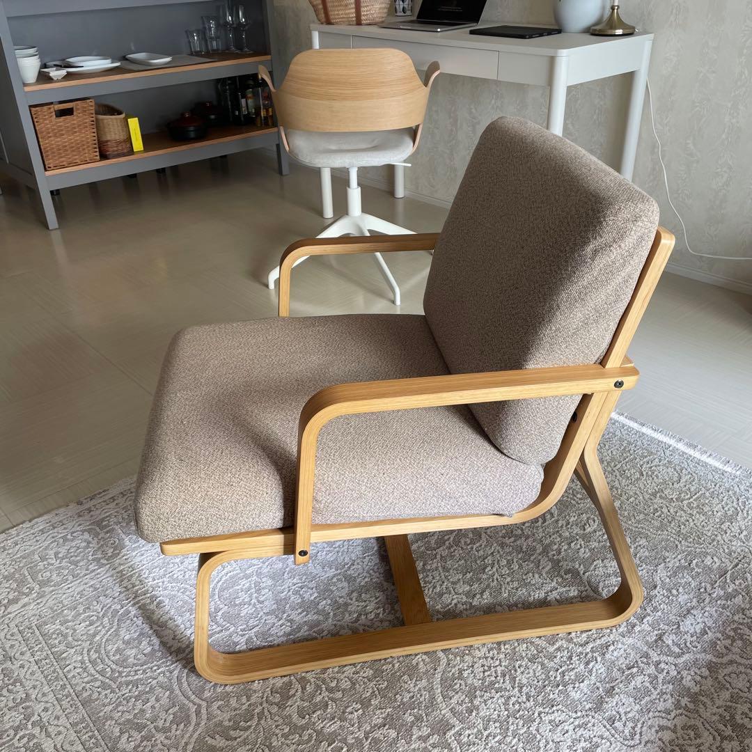 無印　MUJI オーク材　リビングでもダイニングでも使えるチェア　1人がけソファ