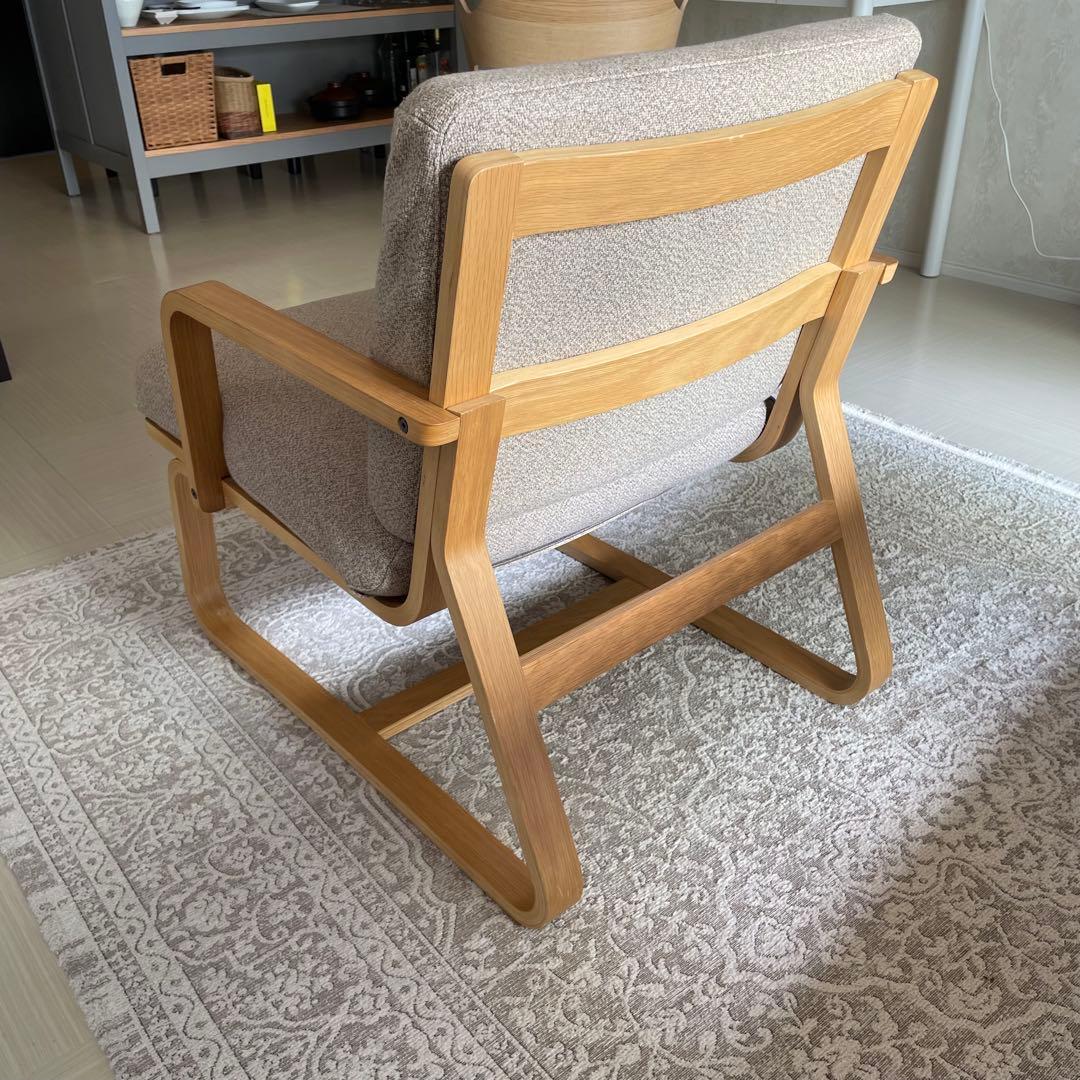 無印　MUJI オーク材　リビングでもダイニングでも使えるチェア　1人がけソファ