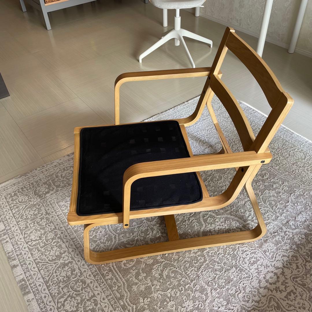 無印　MUJI オーク材　リビングでもダイニングでも使えるチェア　1人がけソファ