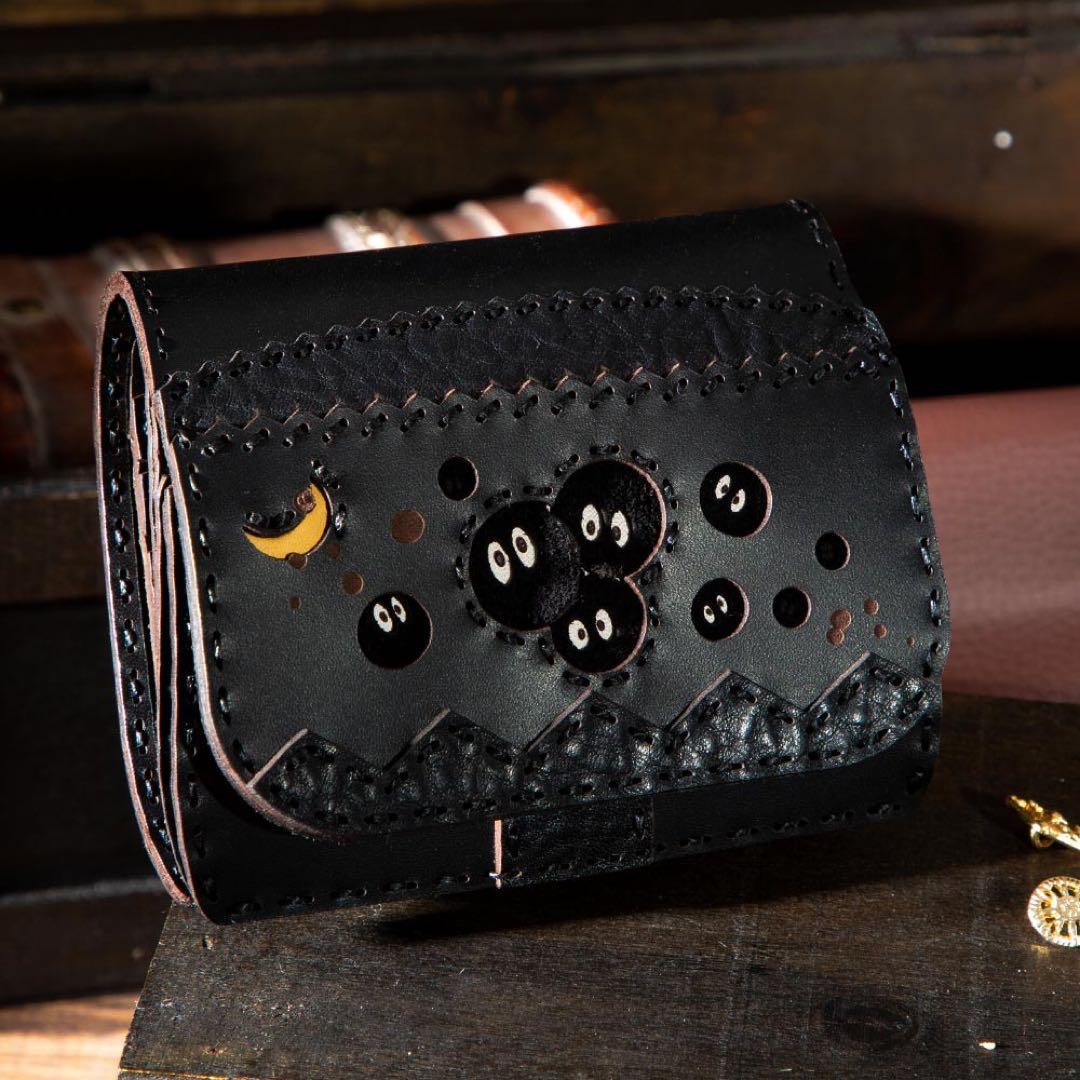 Totoro 黒いレザー財布