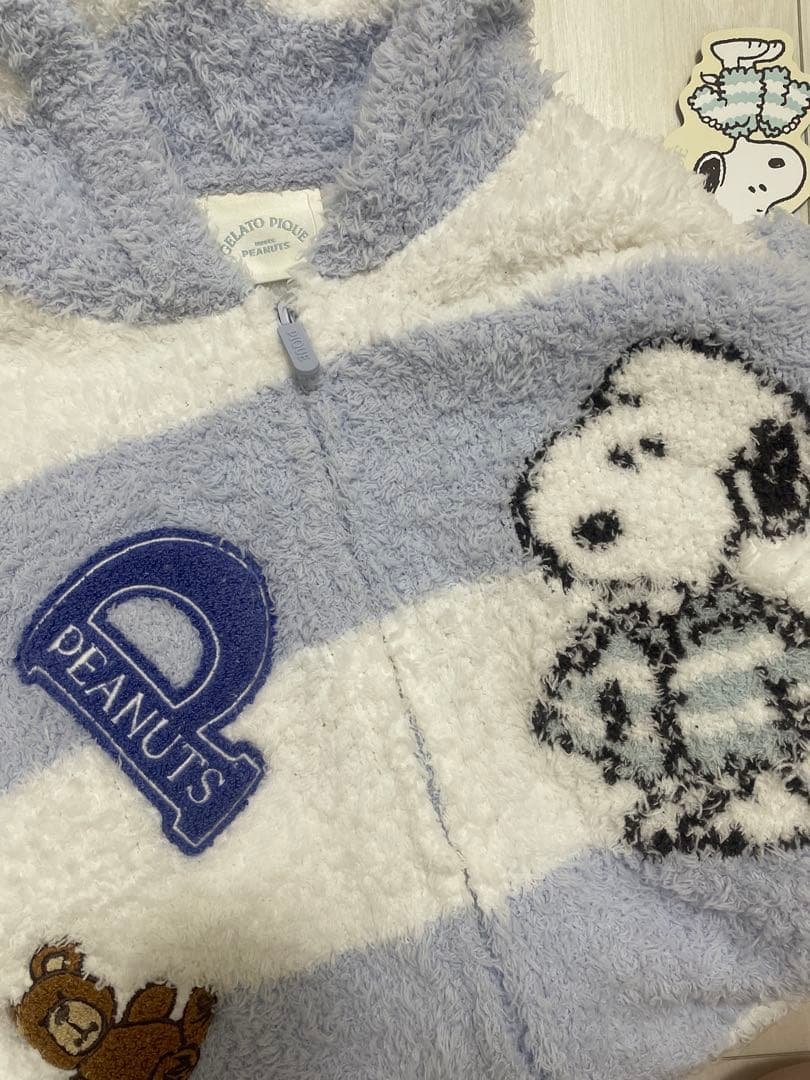 ジェラートピケ　スヌーピー　オリジナルアート ジャガードパーカー　M-Lサイズ