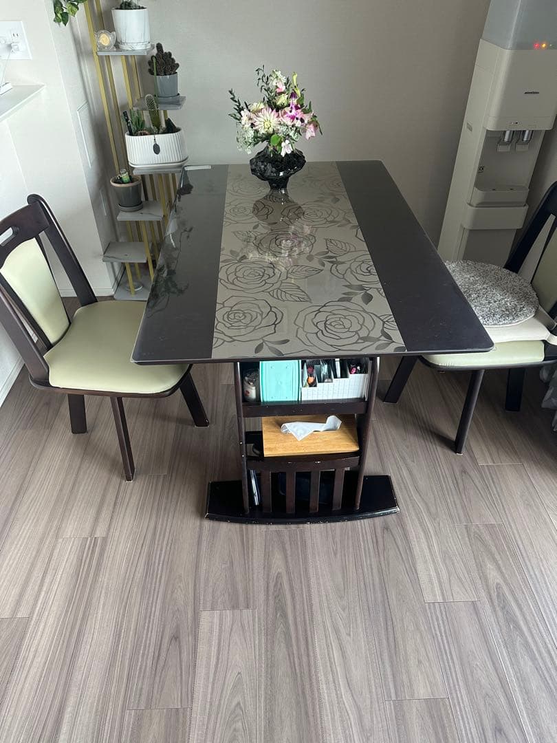 伸長式 ダイニングセット 4点セット 90〜120cm