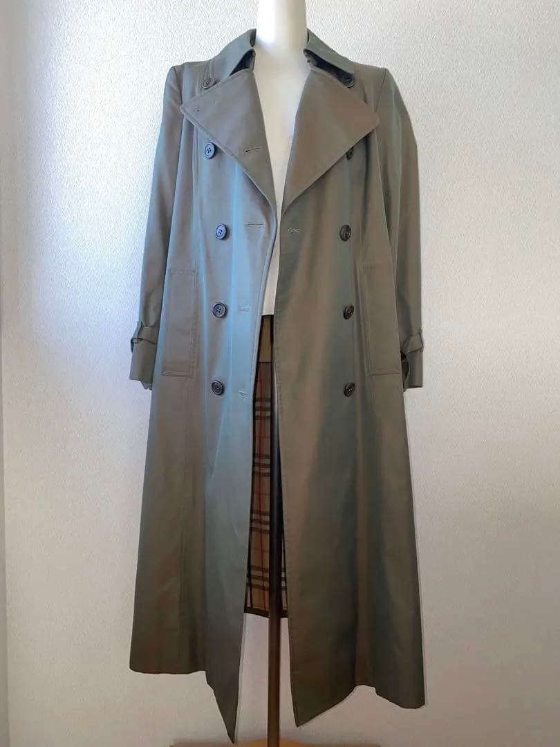 美品 Burberry トレンチコート ヴィンテージ 玉むし色 カーキ