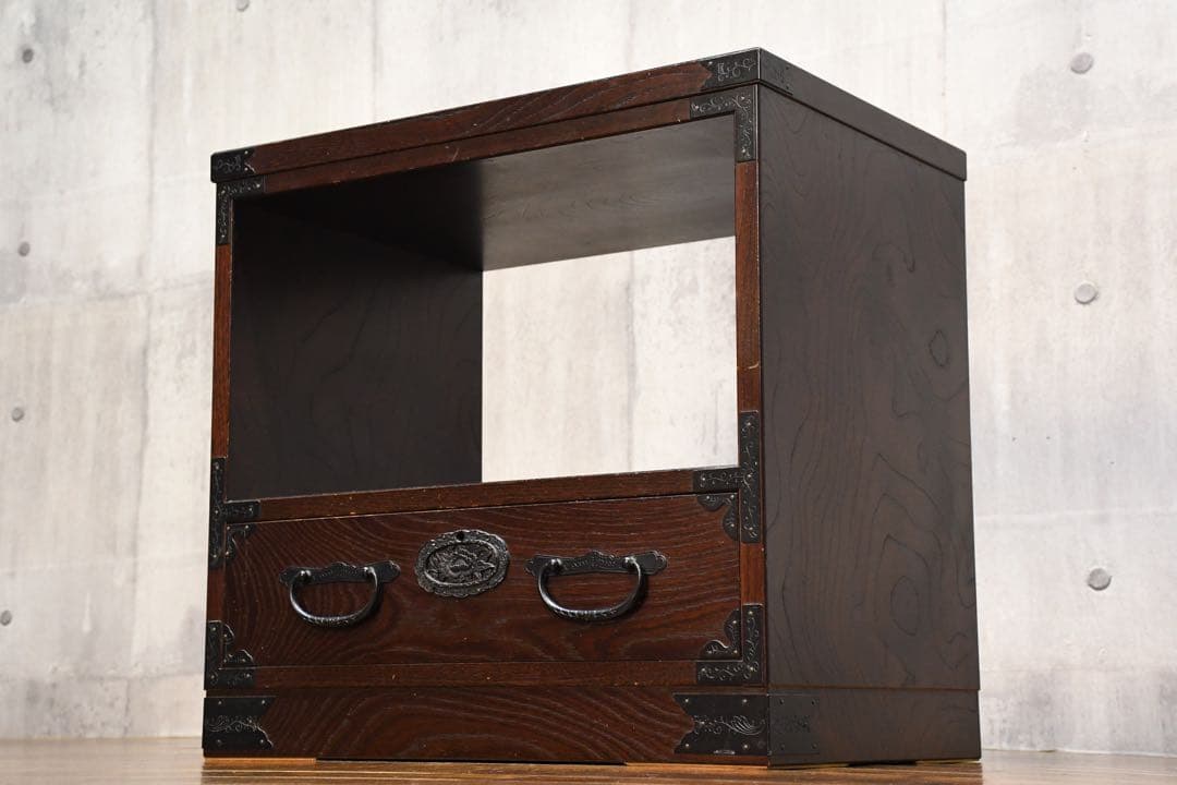 DEK33 青木産業 江戸 小判 ランプチェスト けやき/欅 サイドキャビネット