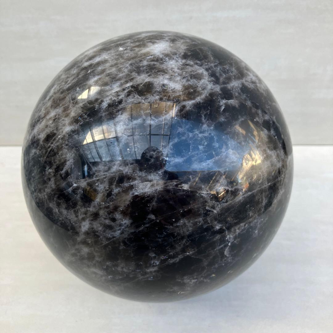 モリオン丸玉　黒水晶　パワーストーン　鑑賞石　天然石　自然石　原石