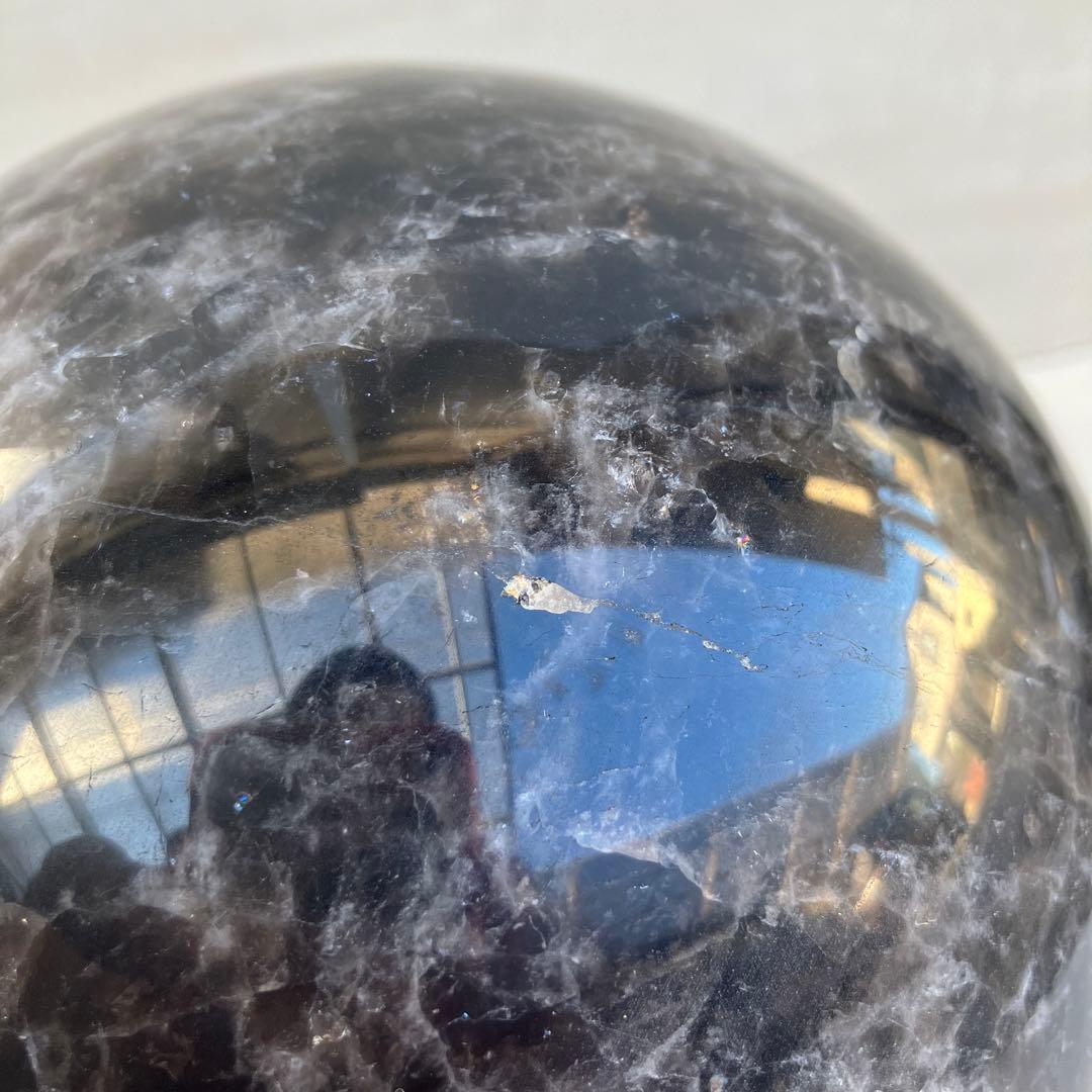 モリオン丸玉　黒水晶　パワーストーン　鑑賞石　天然石　自然石　原石