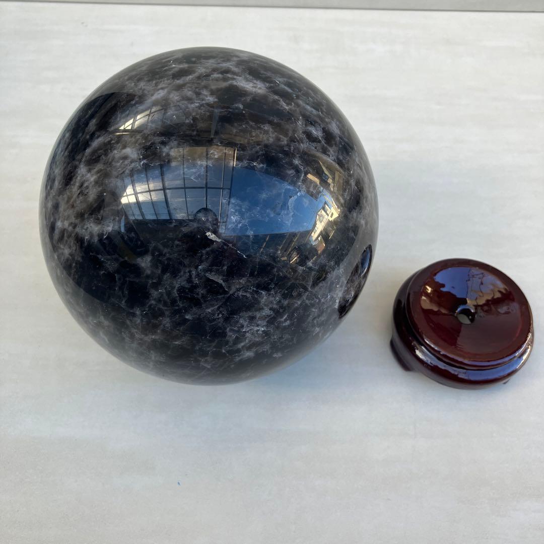 モリオン丸玉　黒水晶　パワーストーン　鑑賞石　天然石　自然石　原石