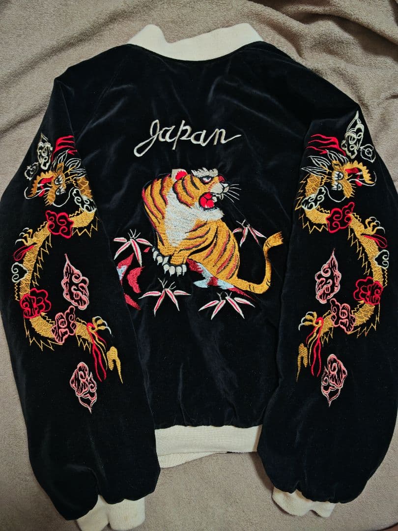 Japan vintage ２面用 別珍 虎 日本限定 unisex レーヨン