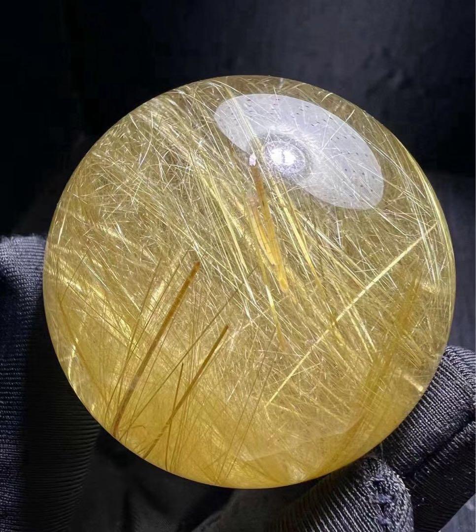 ⭐︎【天然】ゴールド ルチル クオーツ 置物 51.8mm 195g