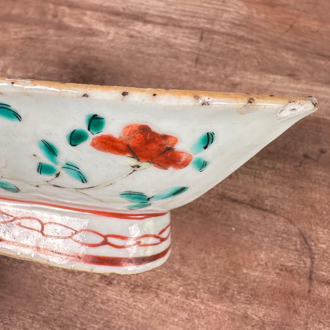 希少　粉彩　花文　高台皿　唐物　中国古玩　中国美術　骨董　アンティーク