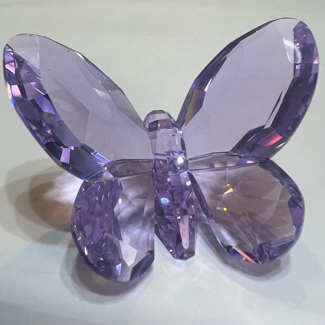 Swarovski スワロフスキー　バタフライ　紫色 蝶 置物　バイオレット