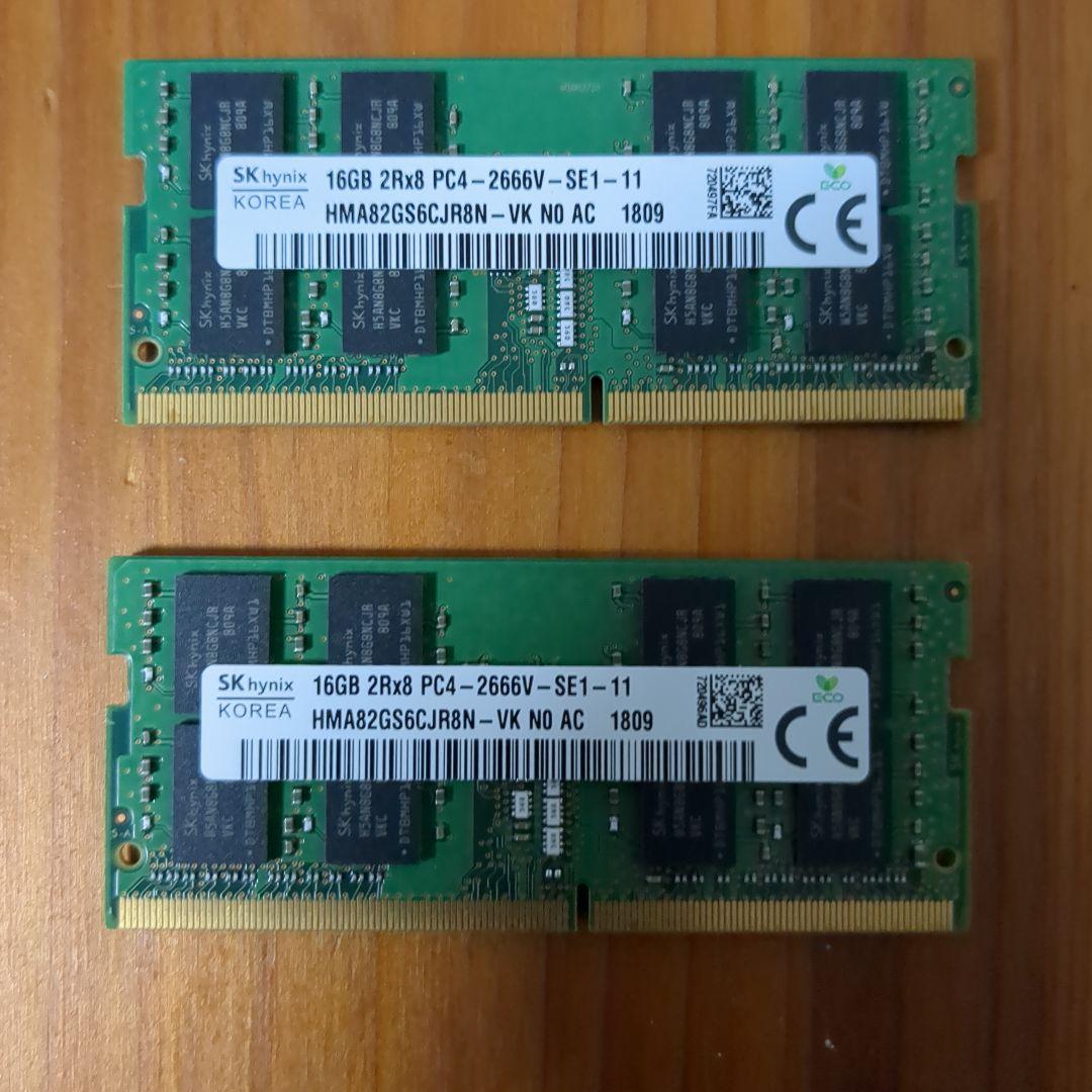 SK hynix 16GB PC4-2666V メモリ×2