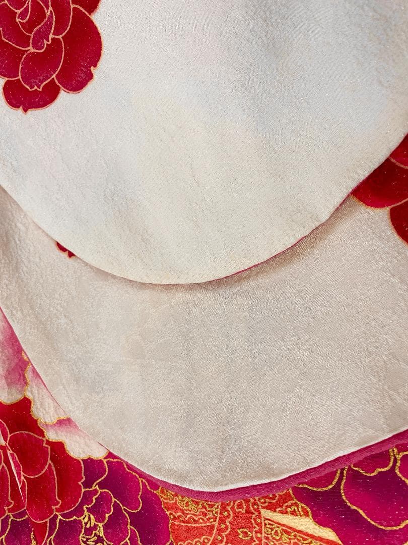 akmx190 正絹 振袖 JunAmiMisako 白色 パールトーン加工9号