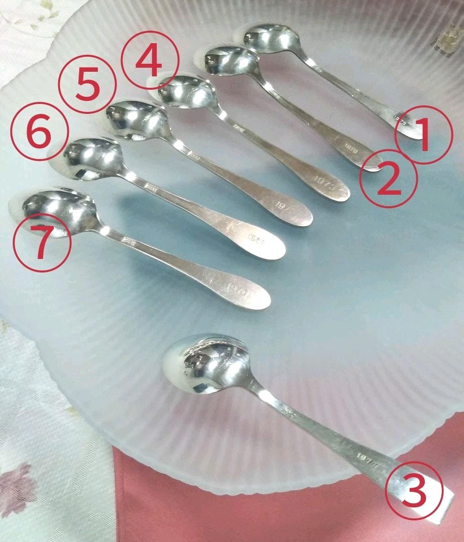 ●1711#0201　ヘレンカーチス/銀のスプーン(純銀4本/銀製3本)1016