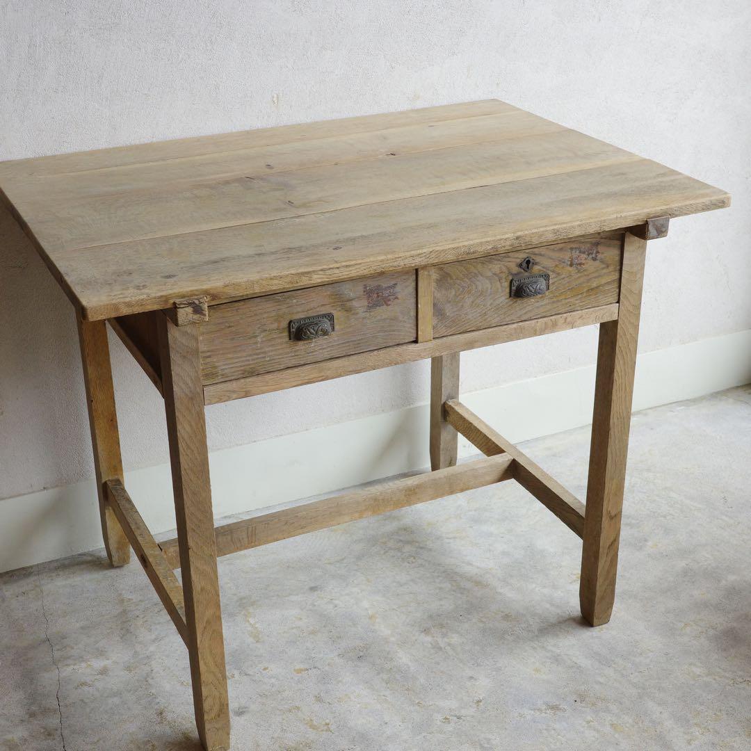 さらにお値下げ致しました！古い作業台　テーブル　引出し２杯　アンティーク