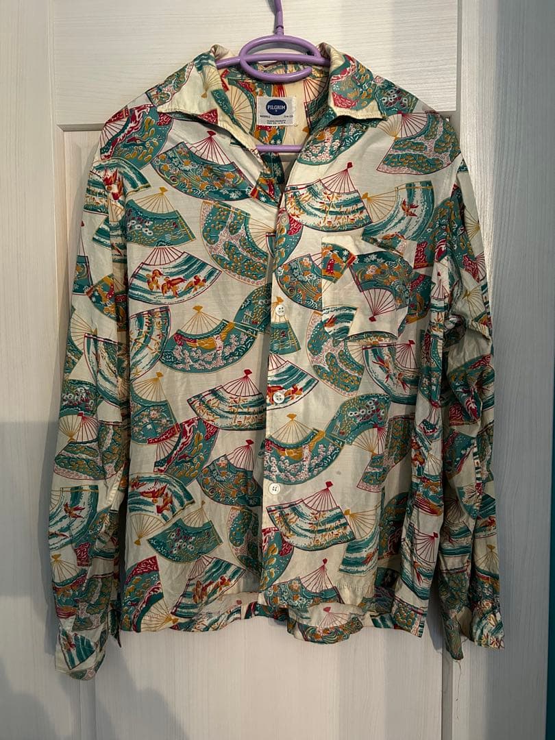 60s PILGRIM 長袖アロハシャツ 和柄