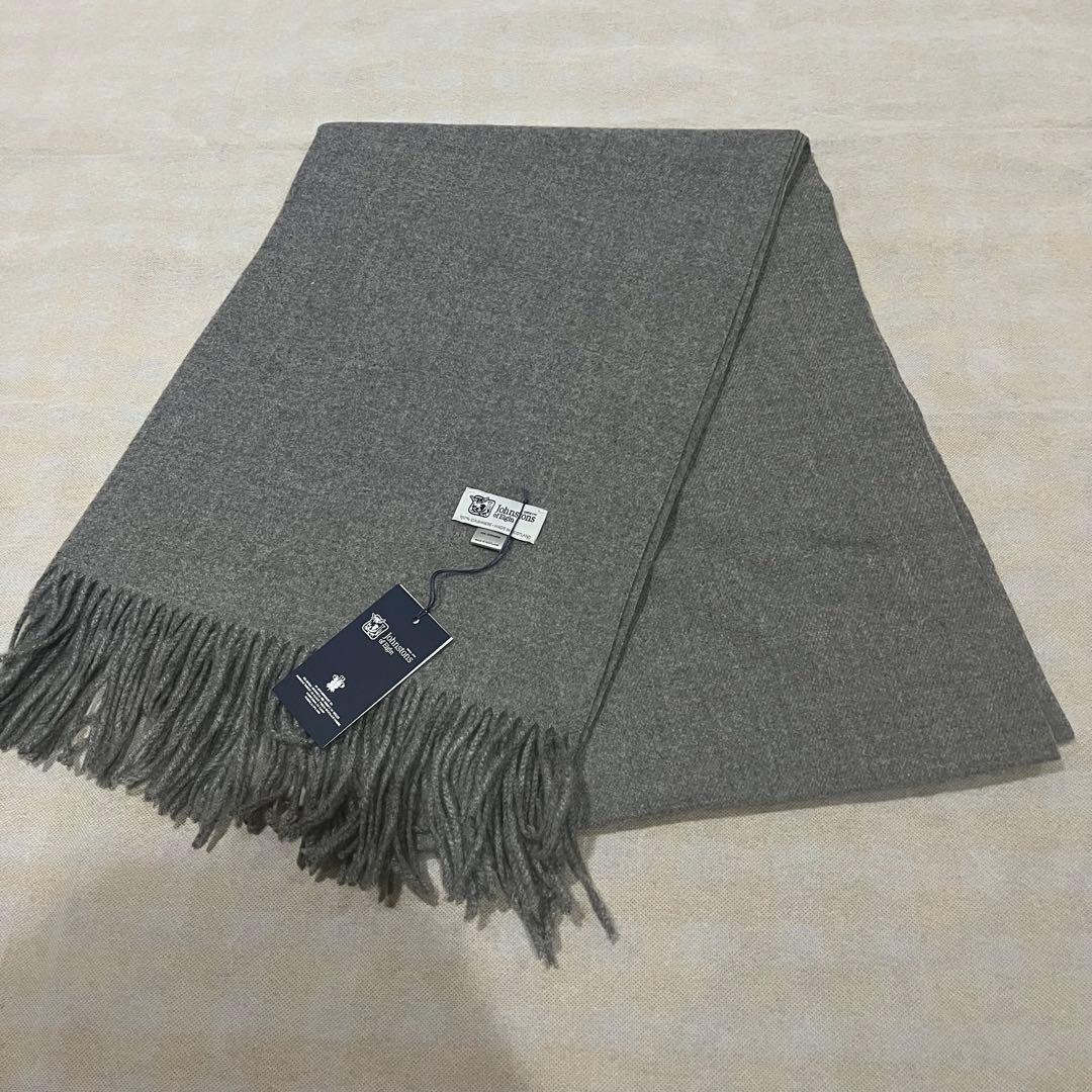 ト*ム様 美品 ジョンストンズ カシミヤ100％ 大判ストール ミッド グレー