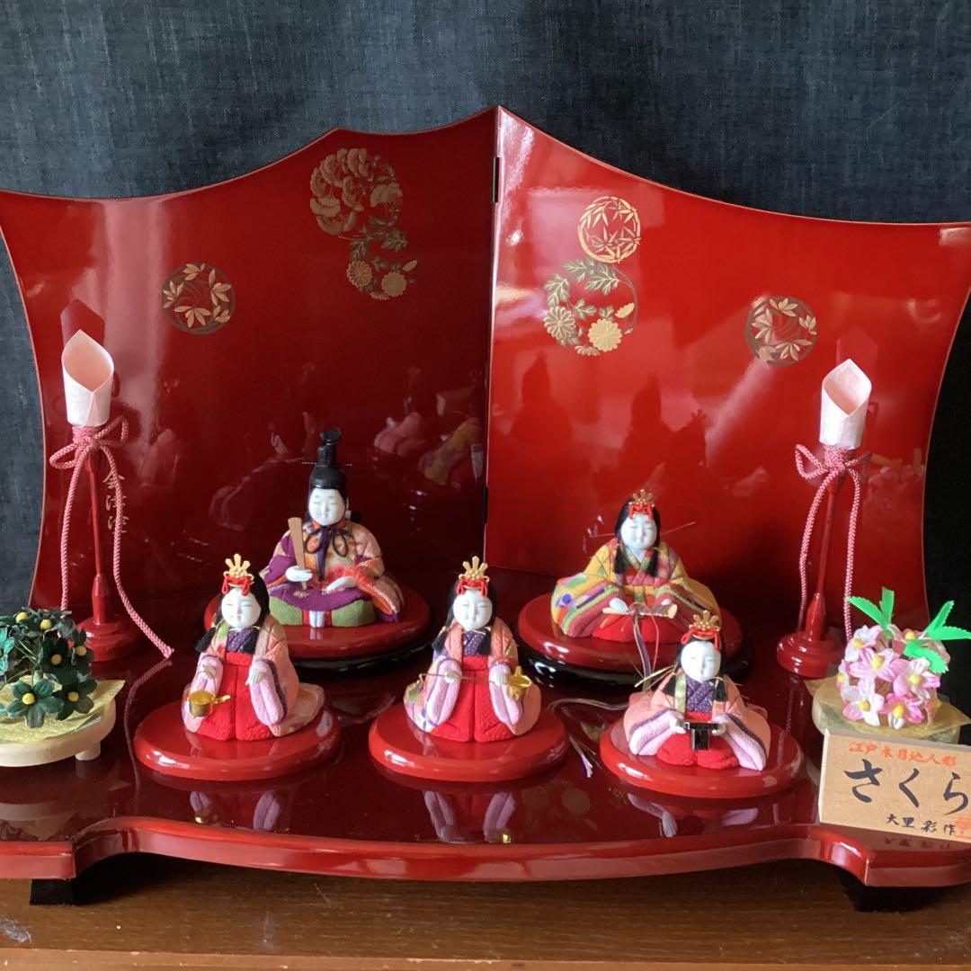 専用です。。さくら 雛人形セット木目込み雛人形 会津塗り