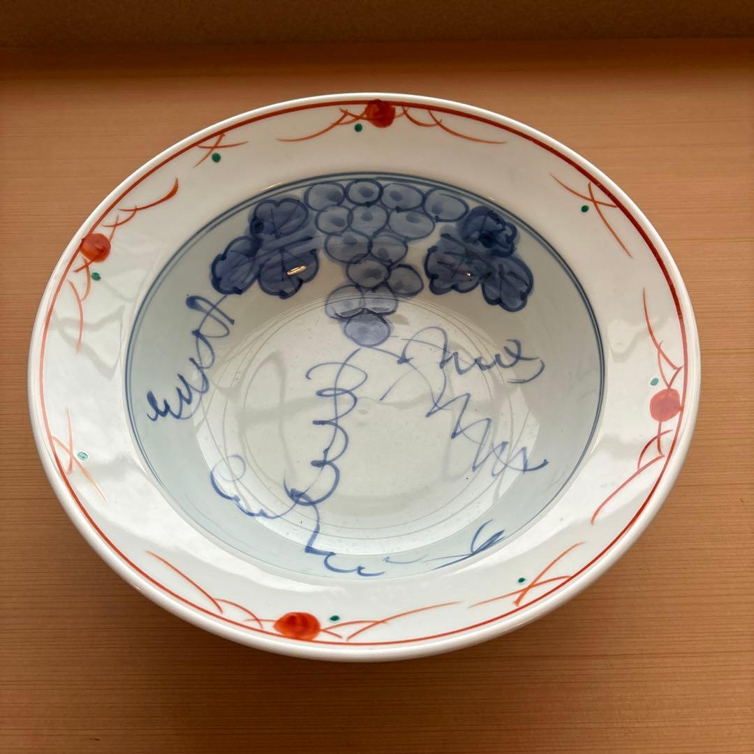 有田焼鉢　青いブドウ模様　鉢