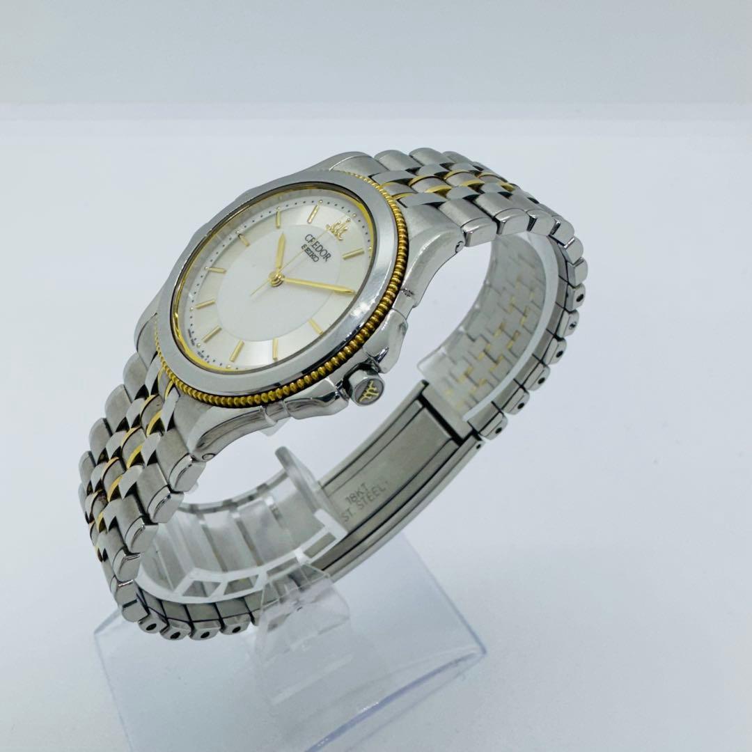 ✨SEIKO✨セイコー✨クレドール✨18KTベゼル✨ホワイト文字盤✨腕時計✨