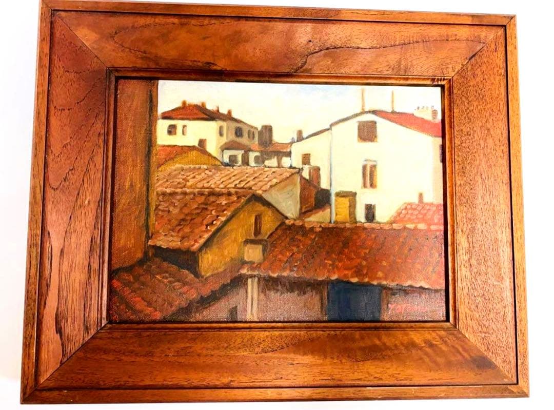 木枠油絵 油絵　個人収藏品 45cmx36cm