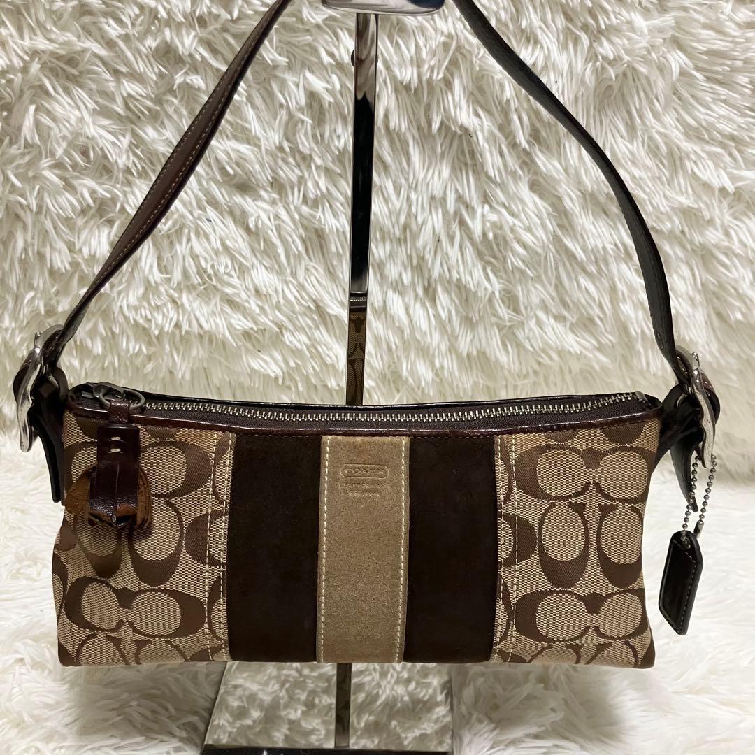 COACH アクセサリーポーチ 8K09 シグネチャー ストライプ チャーム