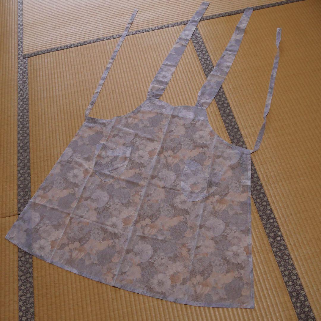 サラサラ生地の夏向け薄手☆エプロン（フリーサイズ）