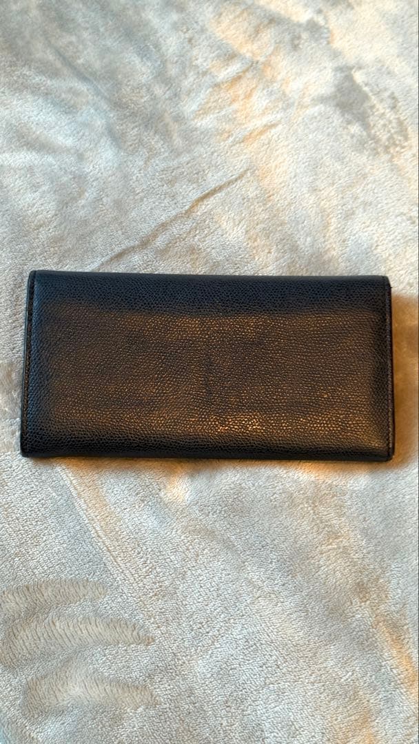 【美品】Valextra ヴァレクストラ　ネイビー レザー フラップ式 長財布