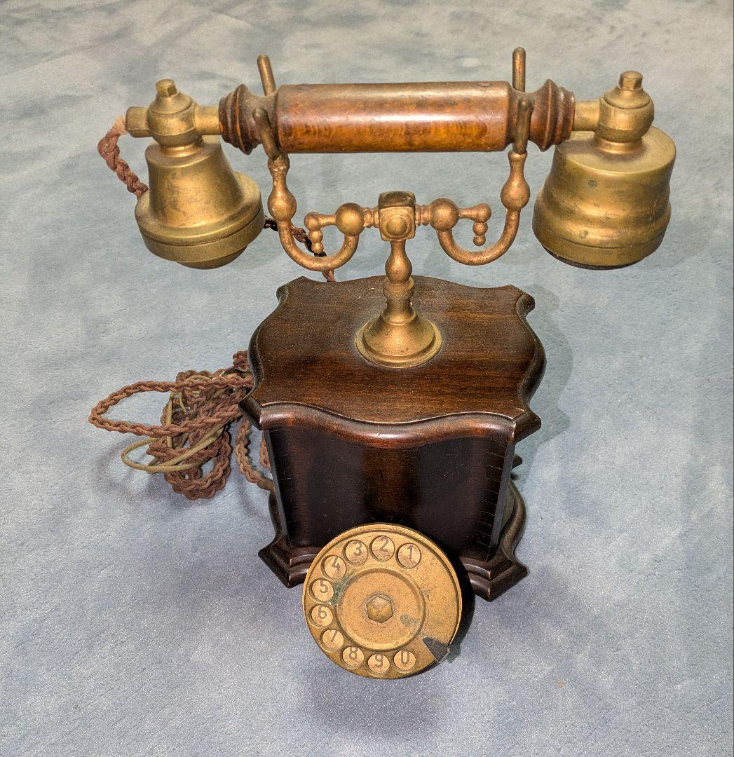 アンティーク電話 木製と真鍮製