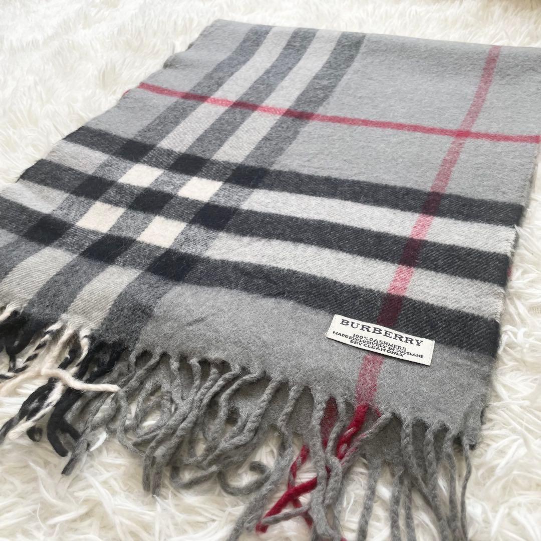 【美品】Burberry バーバリー マフラー カシミヤ100% メガチェック