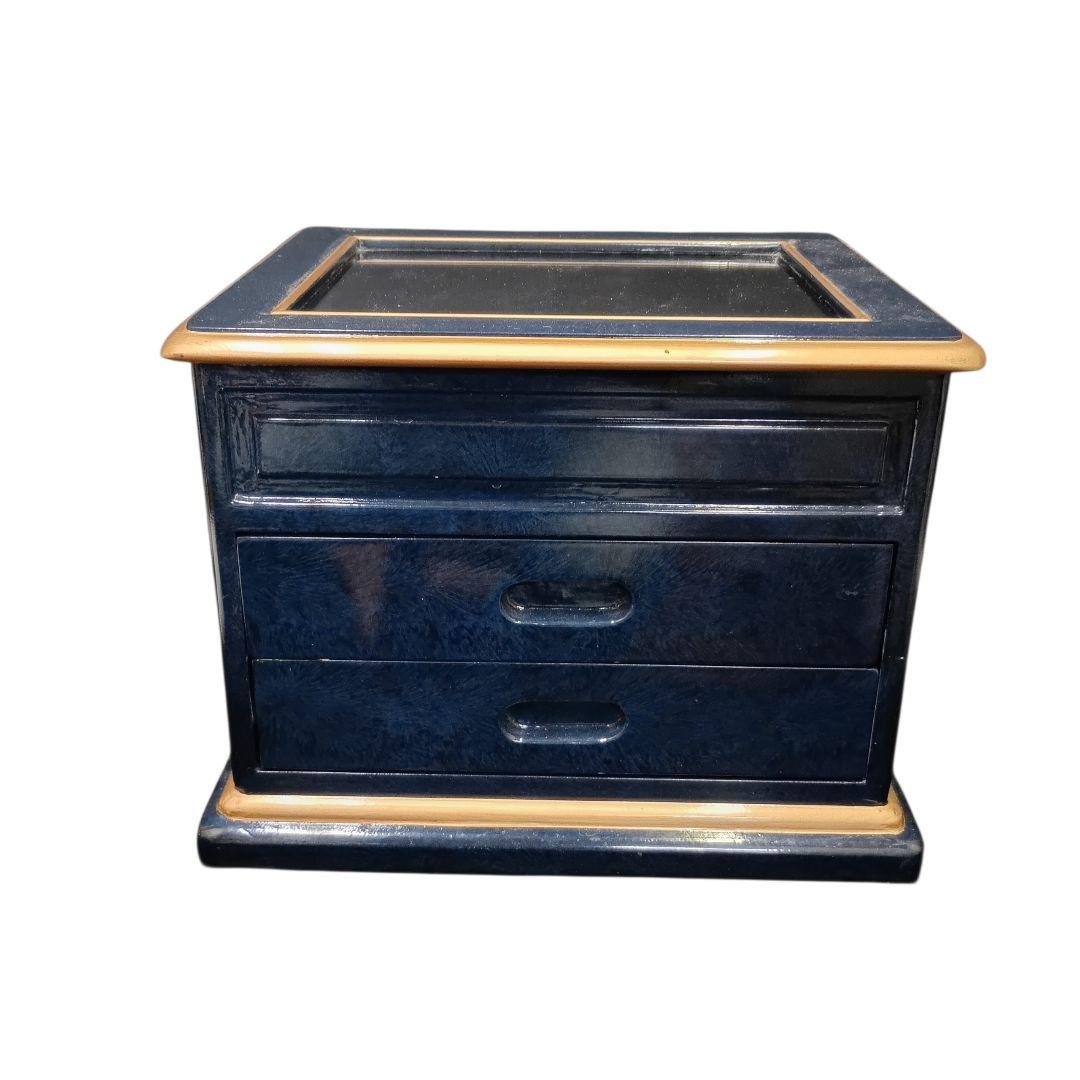 ネイビーブルー アクセサリーケース 2引き出し
