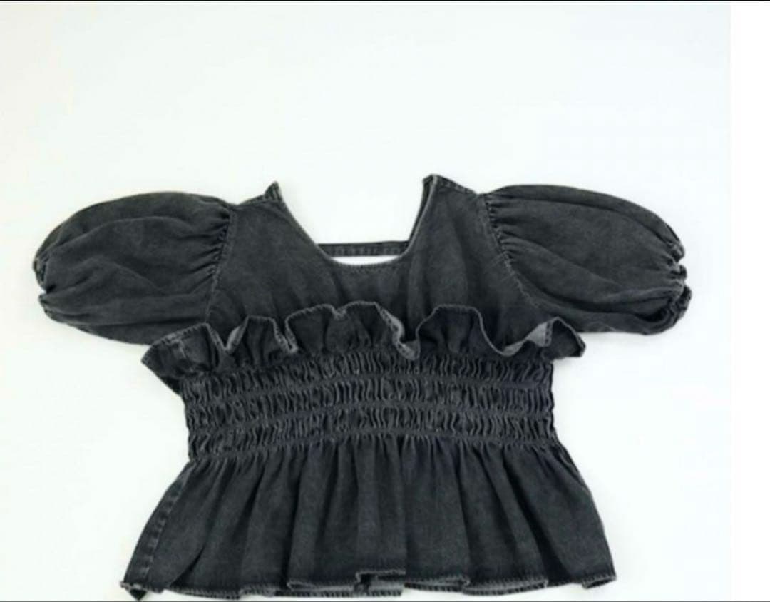 トップス papier denim louise blouse/black