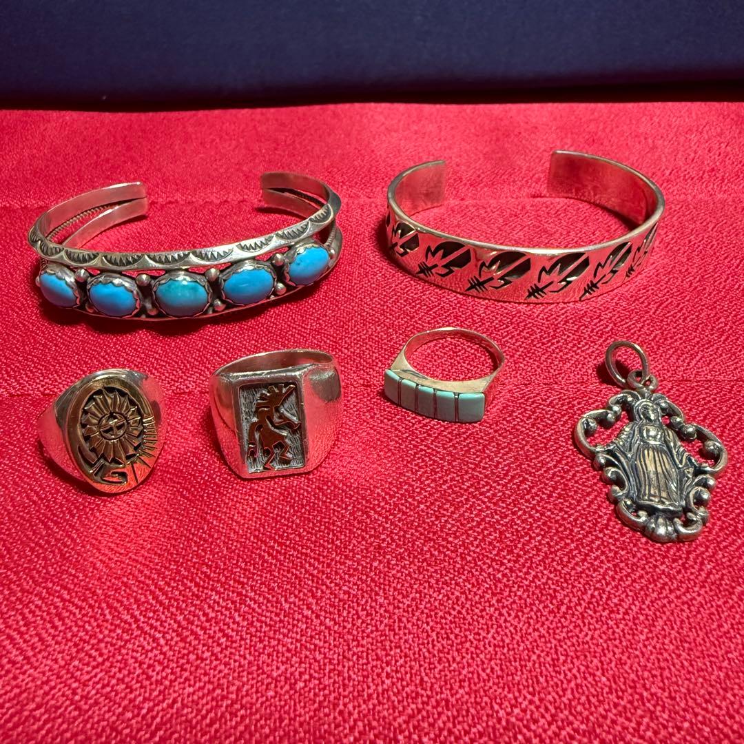 インディアンジュエリー　ターコイズ　silver925 14k