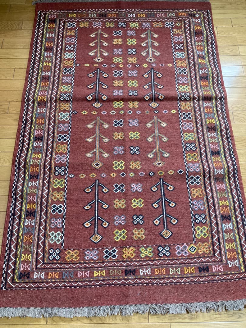 【在庫一掃セール】グーチャン キリム ウール 177cm×111cm