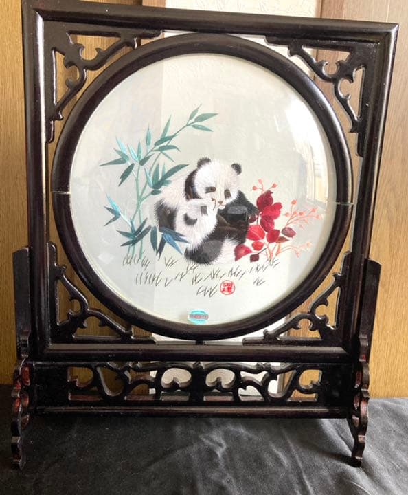 新品❗️中国パンダ手刺繍　蘇州刺繍