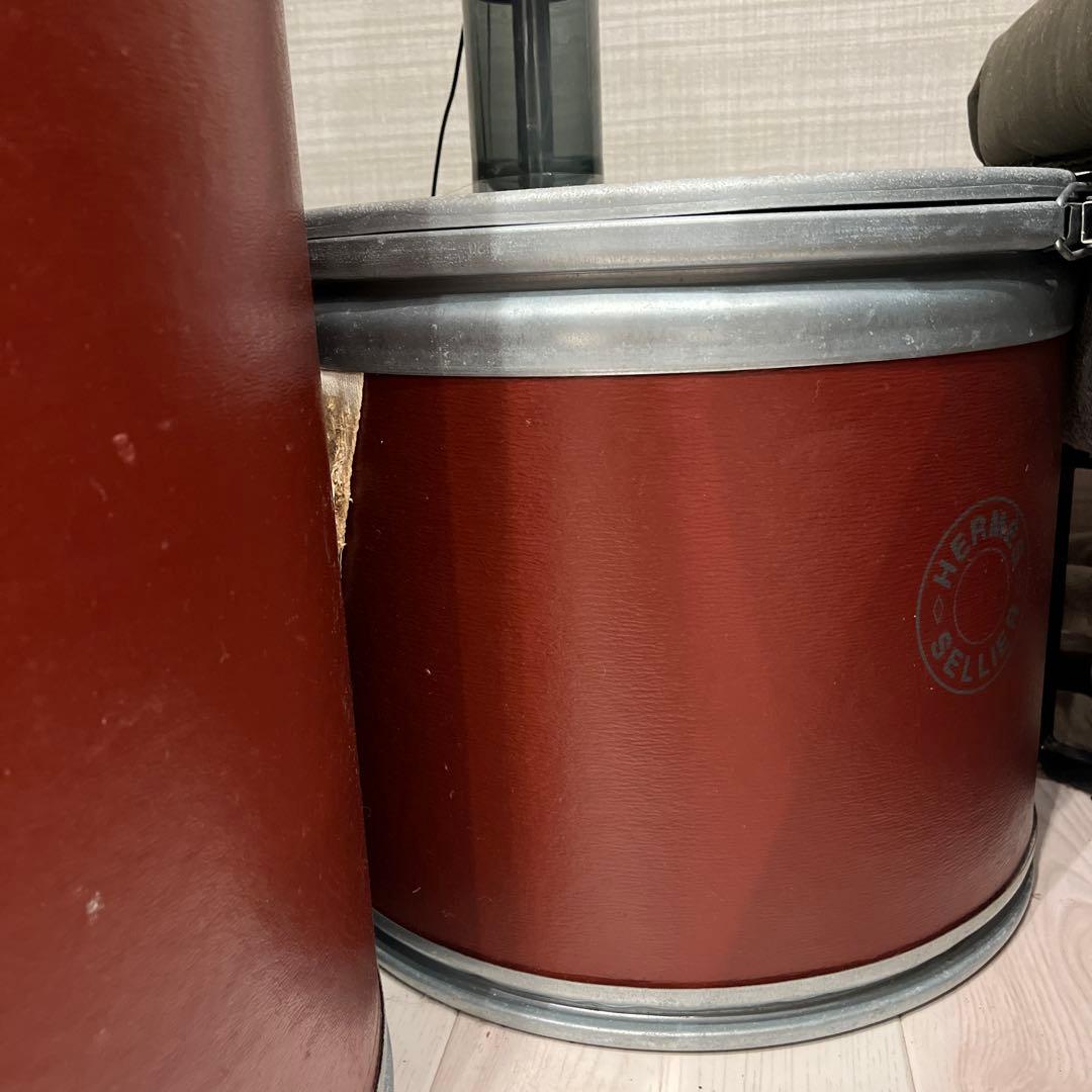 エルメス馬具缶小HERB SELLER 蓋付き収納ボックス ブラウン
