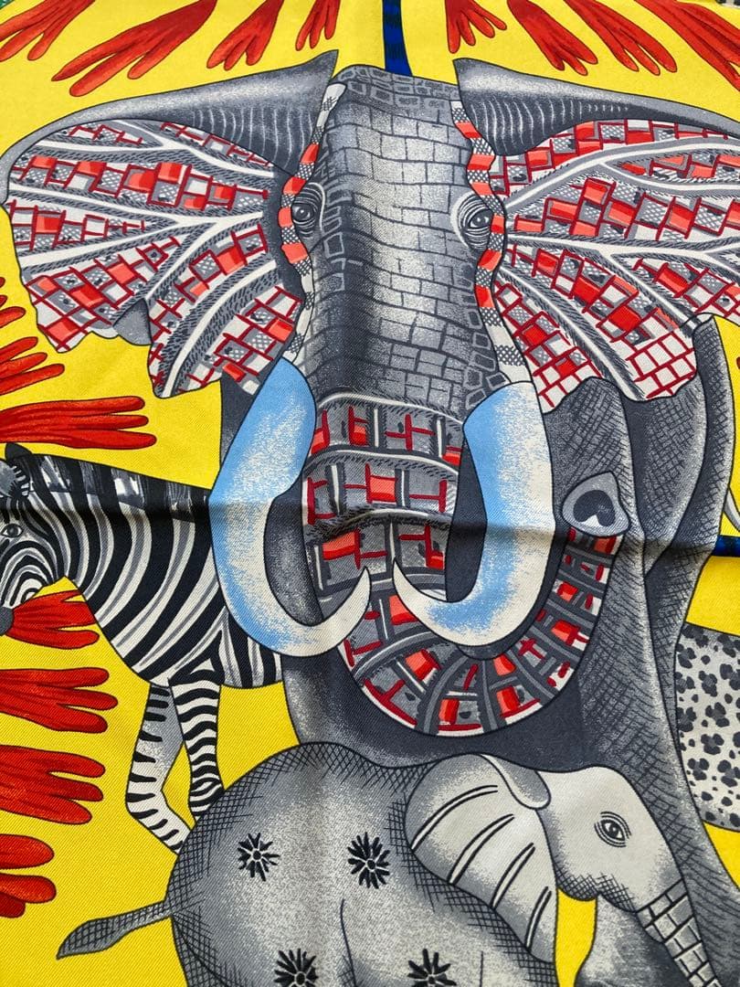 エルメス　LA MARCHE DU ZAMBEZE スカーフ　カレ90