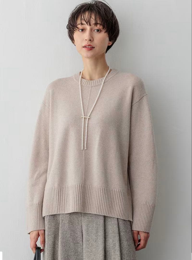 【新品タグ付】カシミヤブレンド クルーネック ニット38