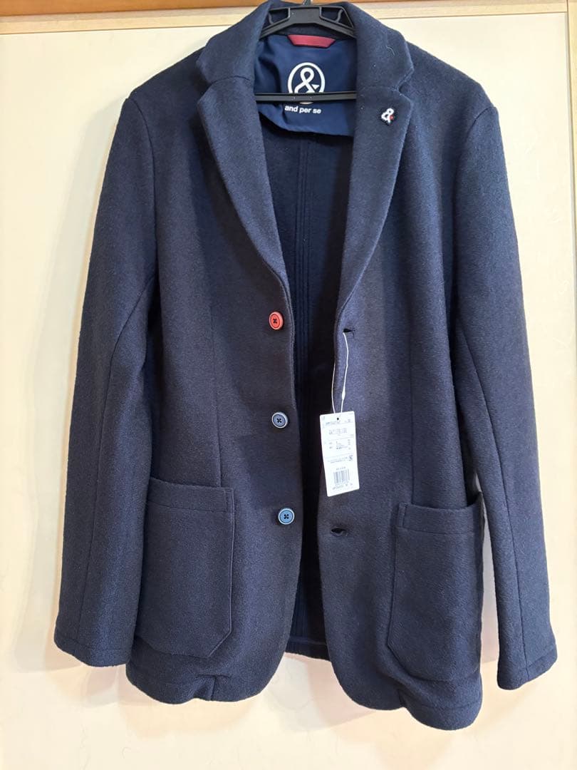 and per se 紺色 ジャケット　ウール定価41800